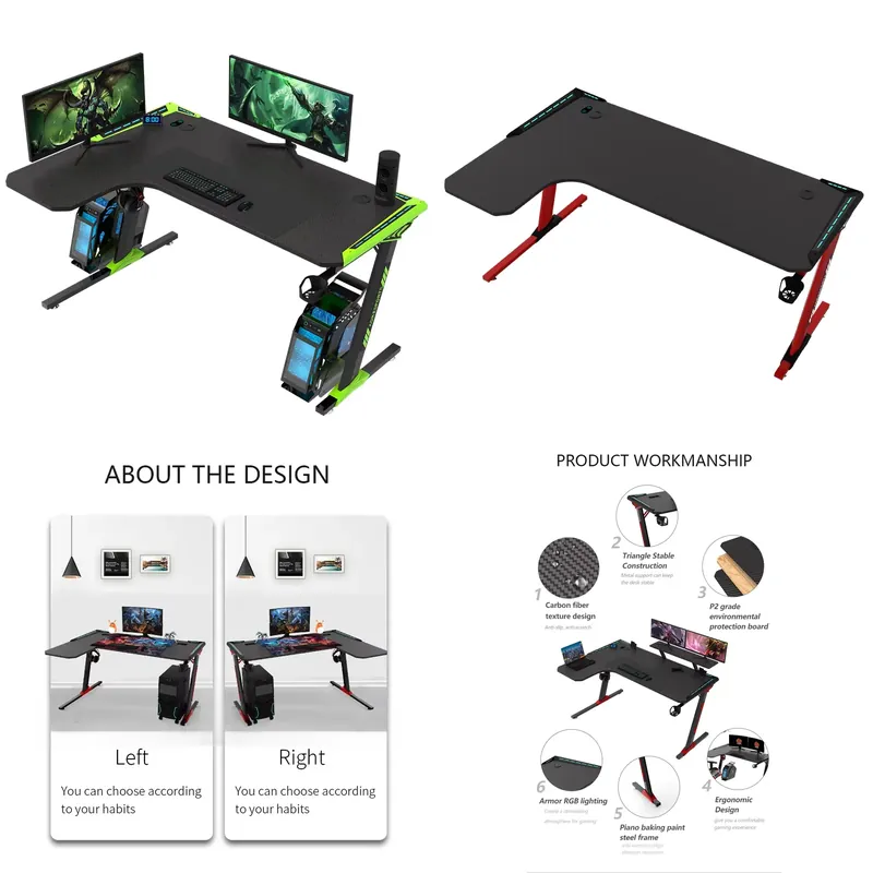 Aor Esports Gaming Desk - AOR ESPORTS Metal Adjustable Height Gaming
