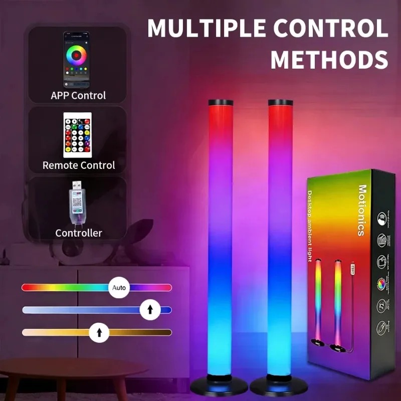 2PCS 120CM RGB Floor Lamp, Sou - огляд і ціна Esports Gaming Setup