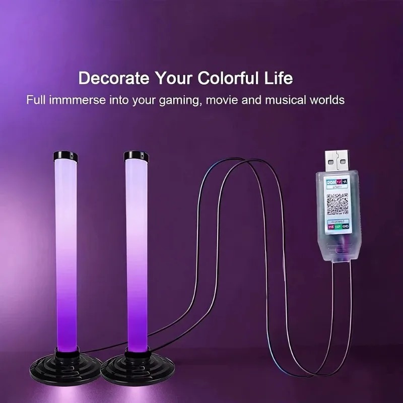 2PCS 120CM RGB Floor Lamp, Sou - огляд і ціна Esports Gaming Setup