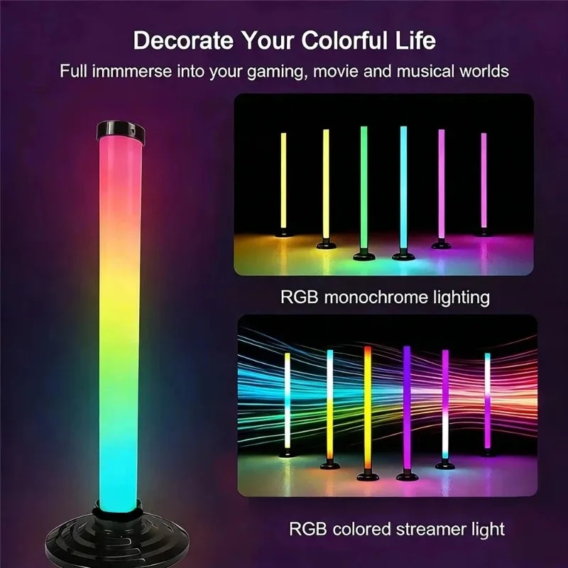 2PCS 120CM RGB Floor Lamp, Sou - огляд і ціна Esports Gaming Setup