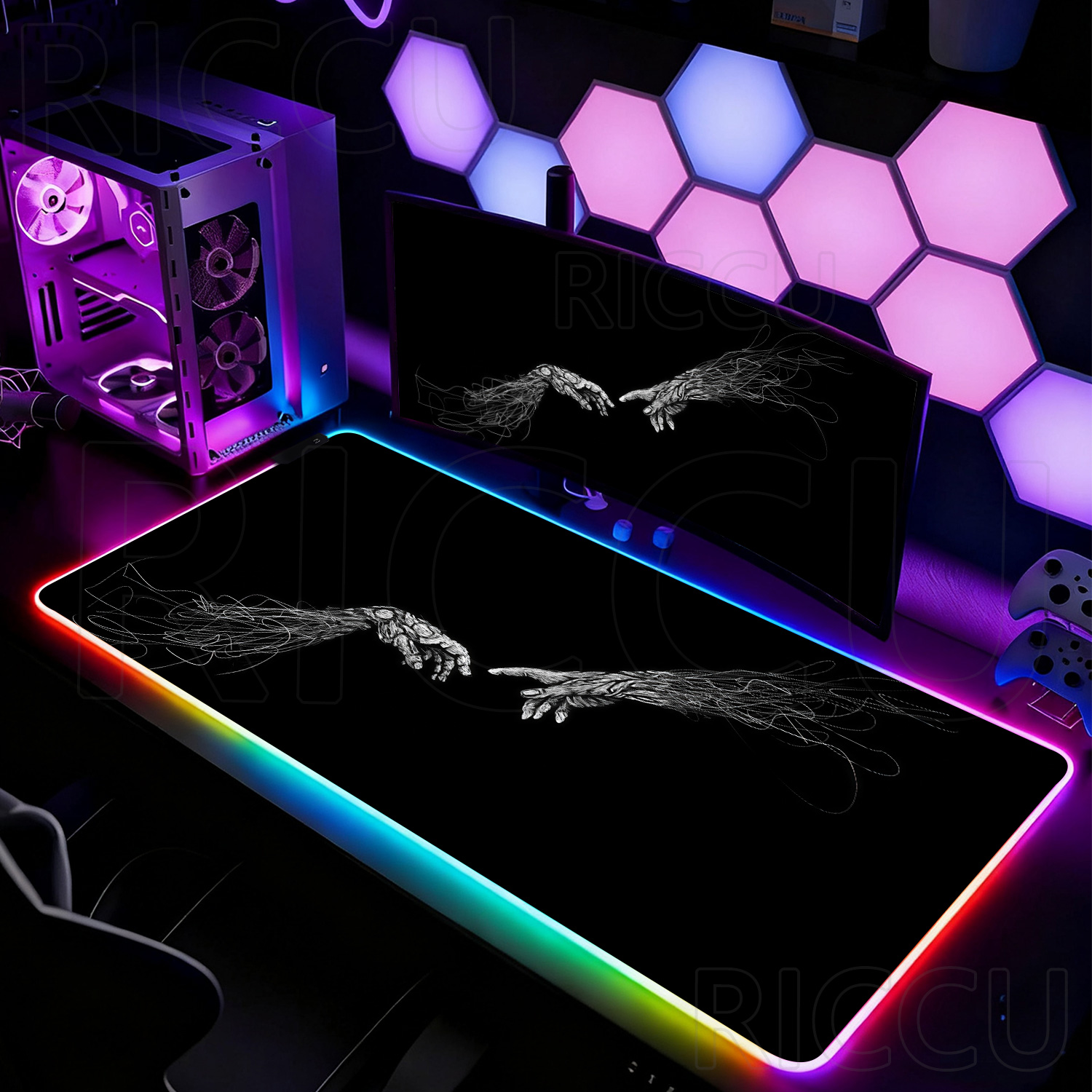 RGB XXL HD Large Black White G - огляд і ціна Esports Gaming Setup